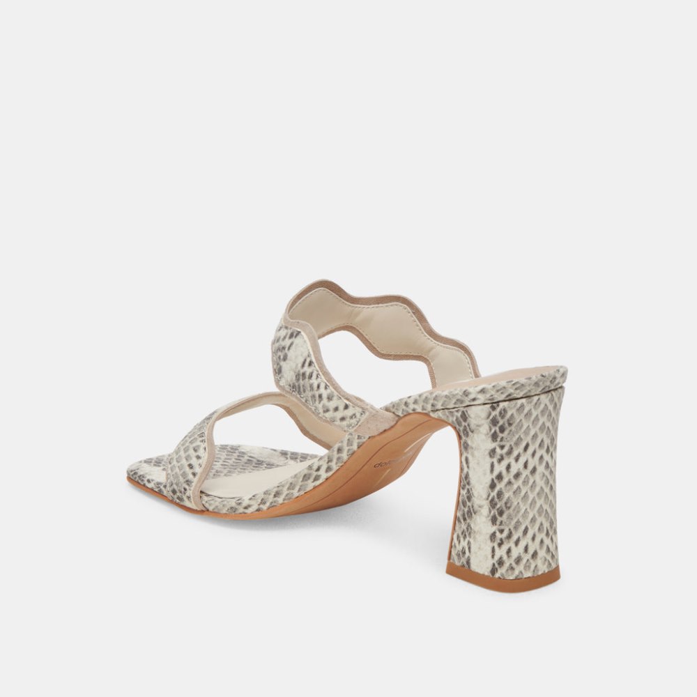 Dolce Vita Ilva Heels Grey White Embossed Leather