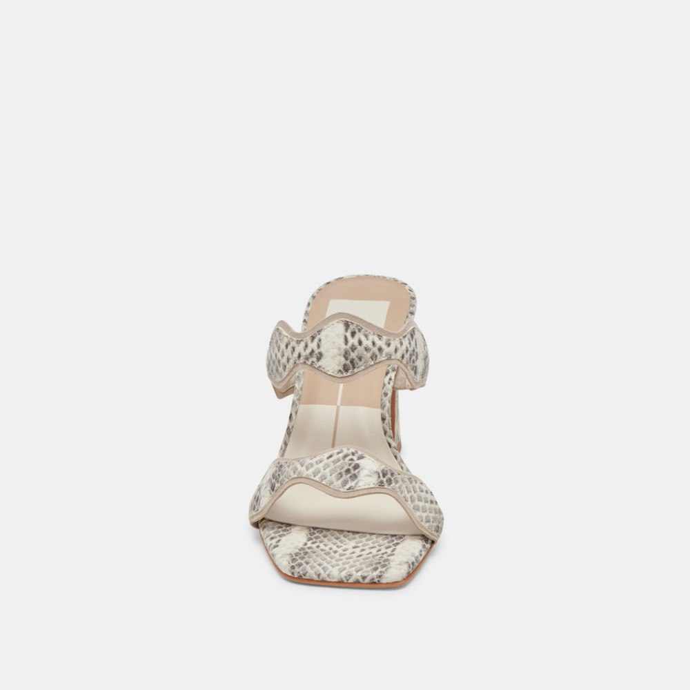 Dolce Vita Ilva Heels Grey White Embossed Leather