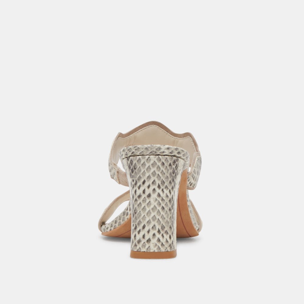 Dolce Vita Ilva Heels Grey White Embossed Leather