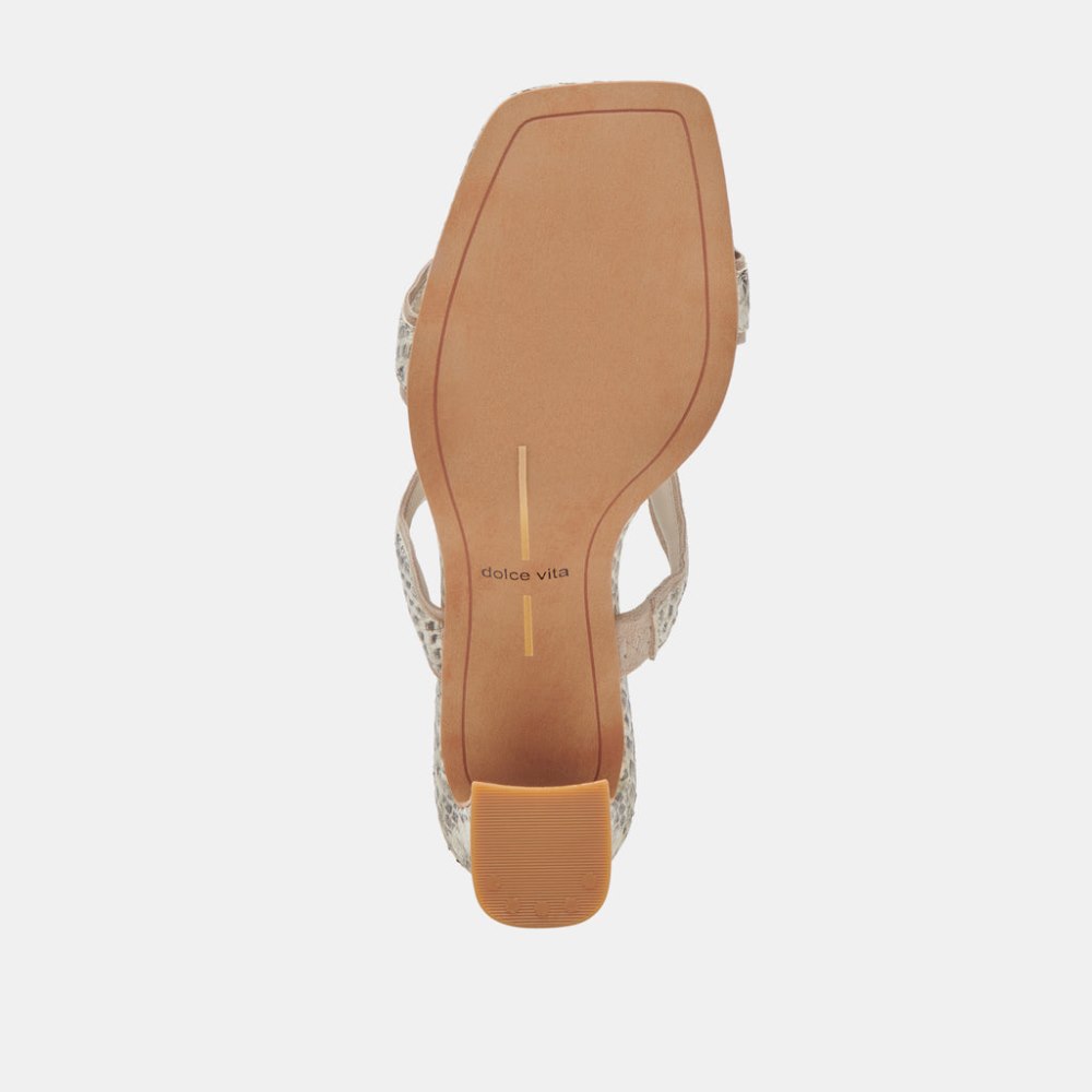 Dolce Vita Ilva Heels Grey White Embossed Leather