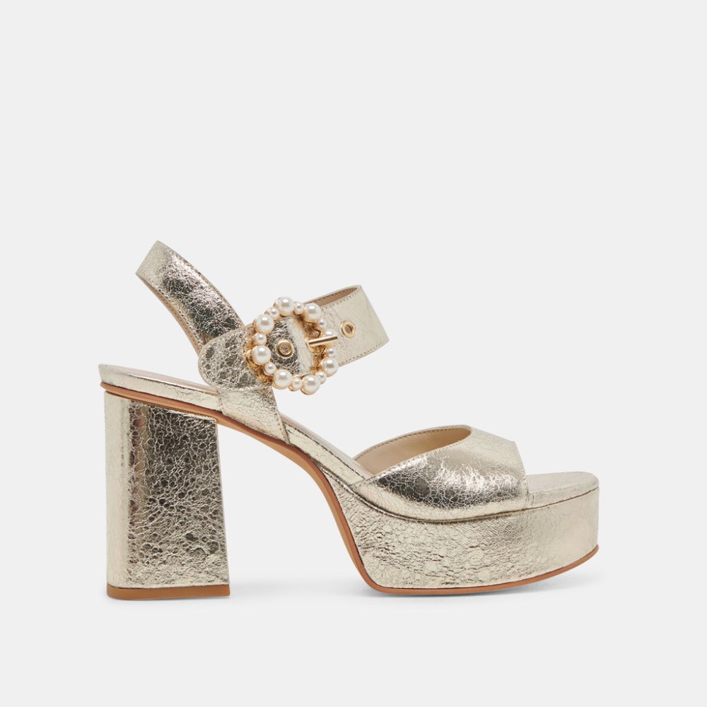 Dolce Vita Bobby Pearl Heels Vintage Gold Pearls