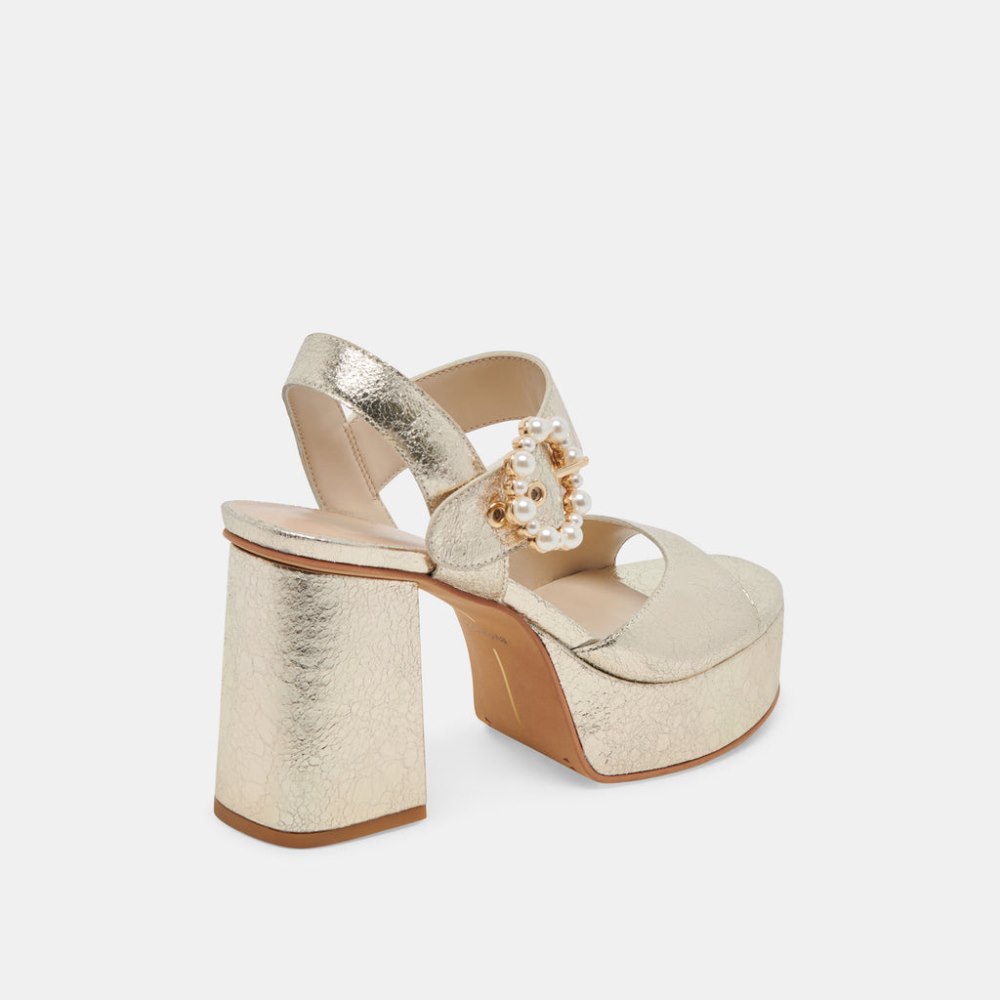 Dolce Vita Bobby Pearl Heels Vintage Gold Pearls