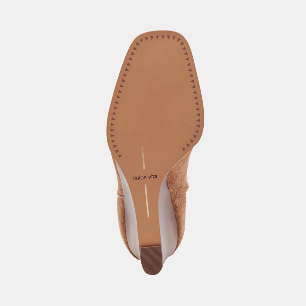 Dolce Vita Susann Wide Booties Chestnut Suede