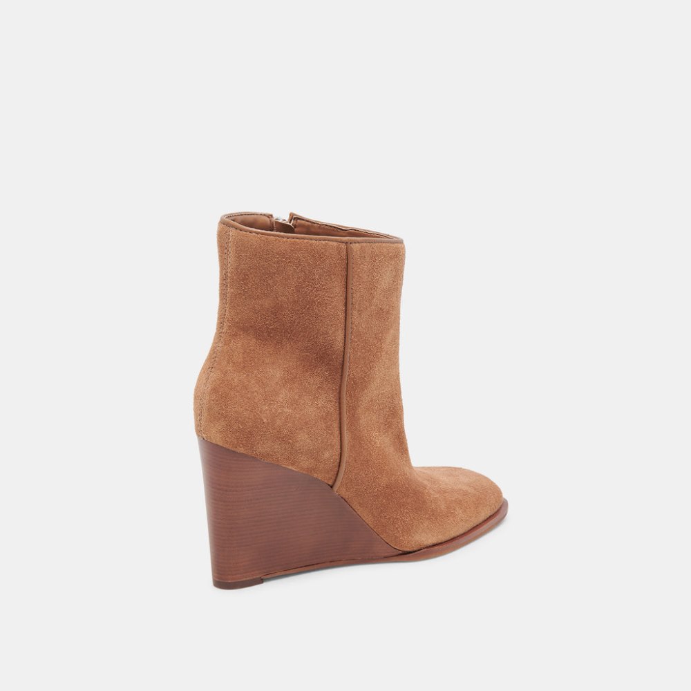 Dolce Vita Susann Wide Booties Chestnut Suede