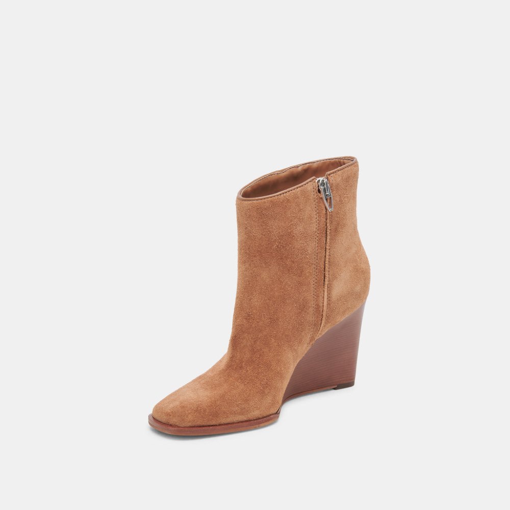 Dolce Vita Susann Wide Booties Chestnut Suede