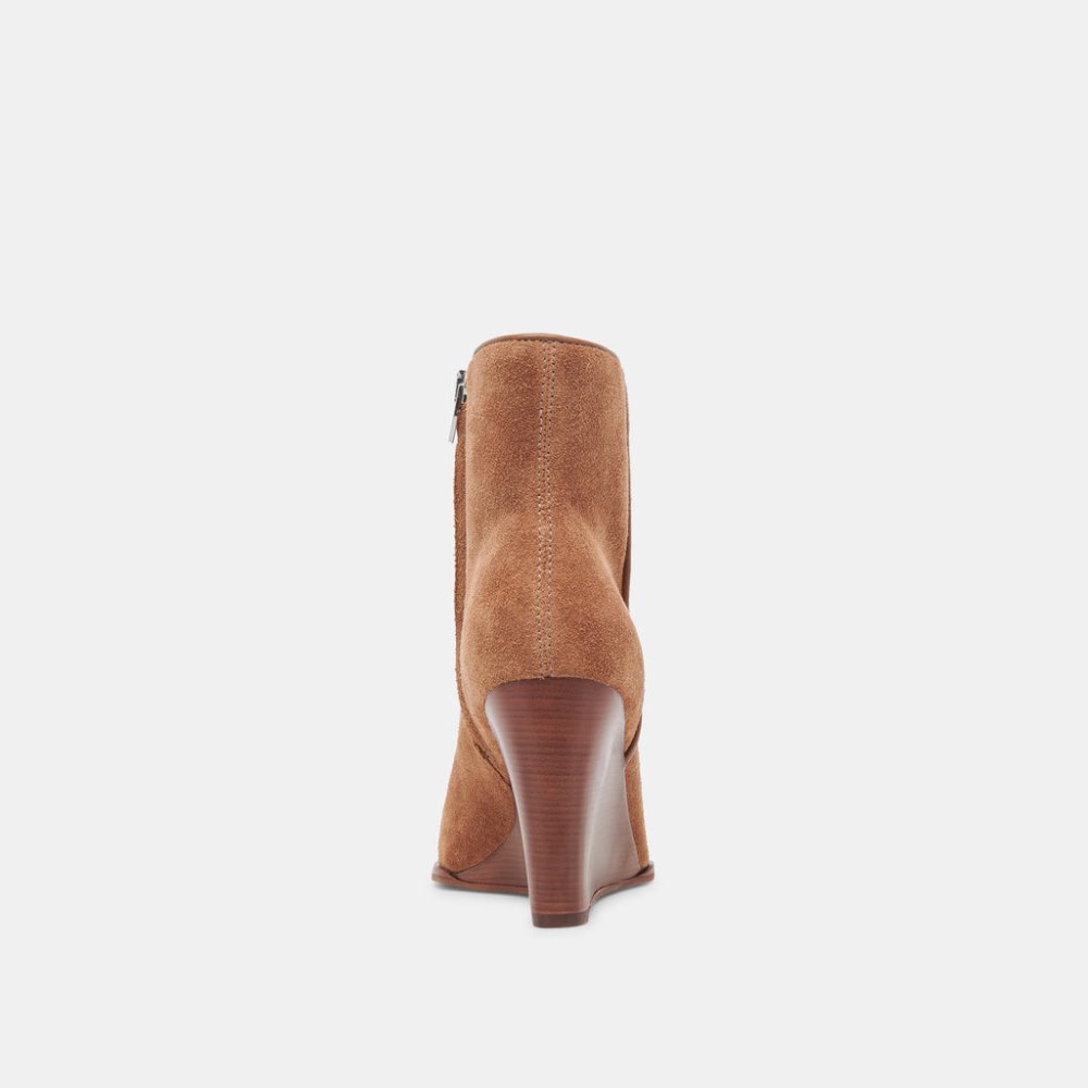 Dolce Vita Susann Wide Booties Chestnut Suede