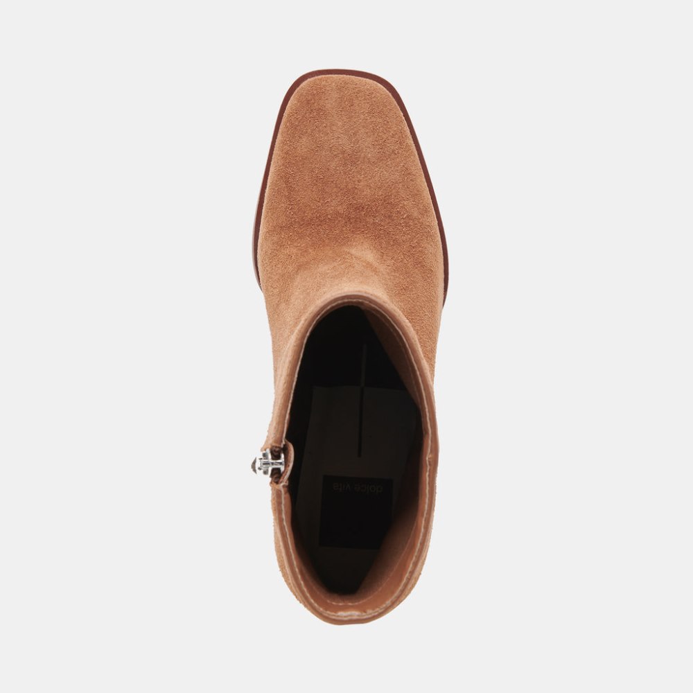 Dolce Vita Susann Wide Booties Chestnut Suede