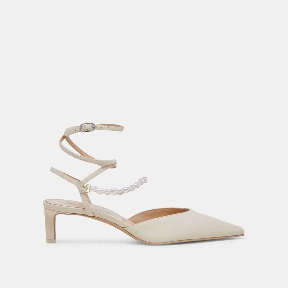Dolce Vita Loklyn Pearl Heels Vanilla Leather