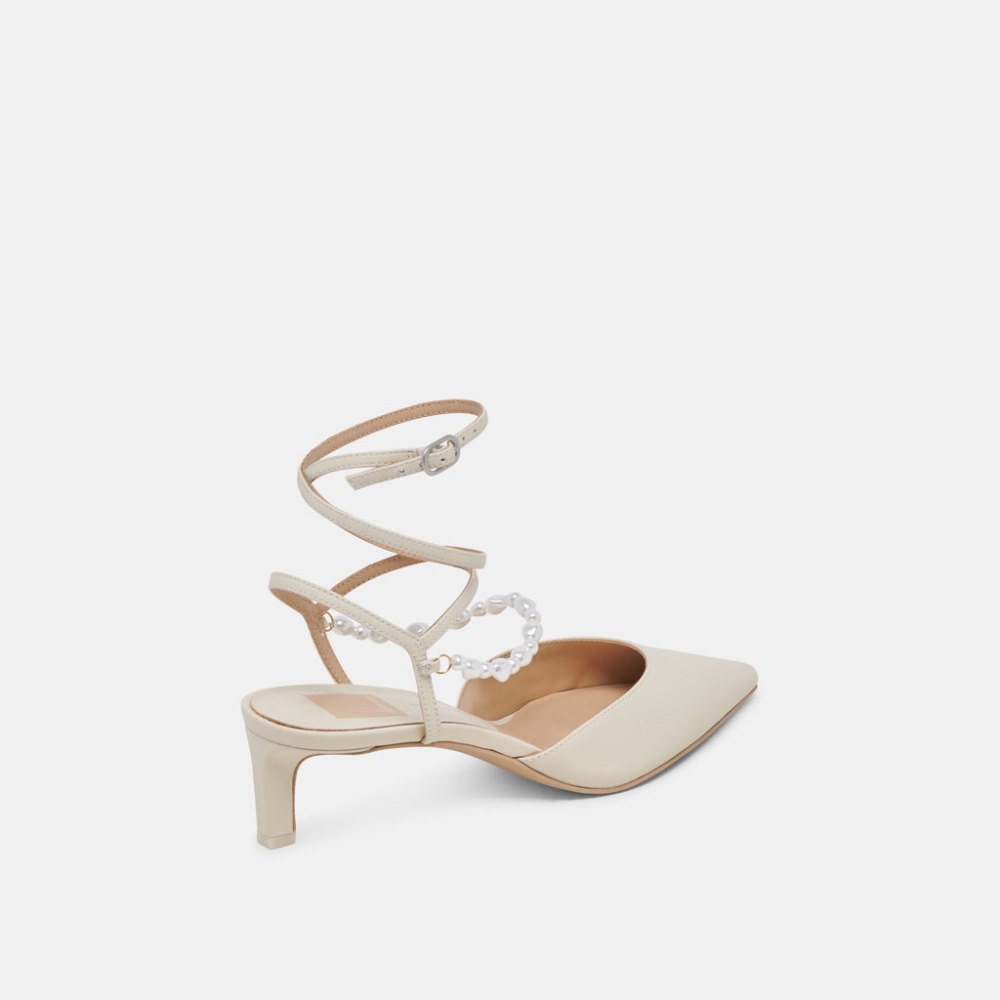Dolce Vita Loklyn Pearl Heels Vanilla Leather
