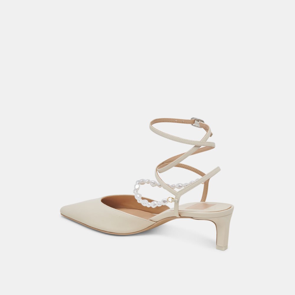 Dolce Vita Loklyn Pearl Heels Vanilla Leather