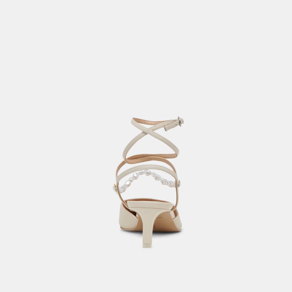 Dolce Vita Loklyn Pearl Heels Vanilla Leather