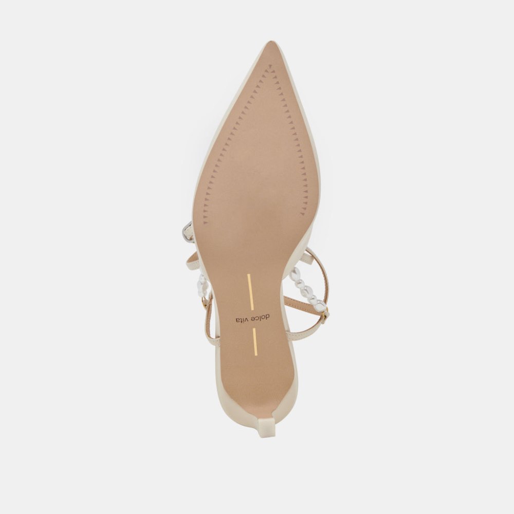 Dolce Vita Loklyn Pearl Heels Vanilla Leather