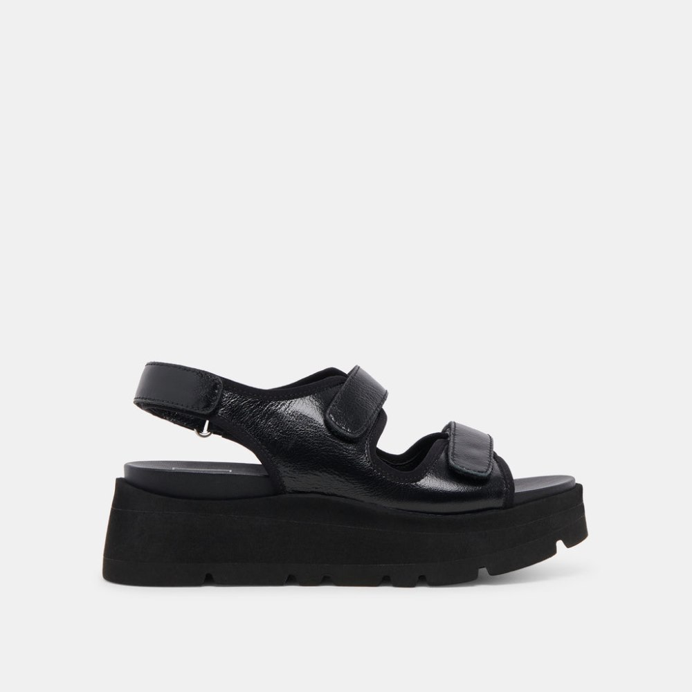 Dolce Vita Dubai Sandals Midnight Crinkle Patent