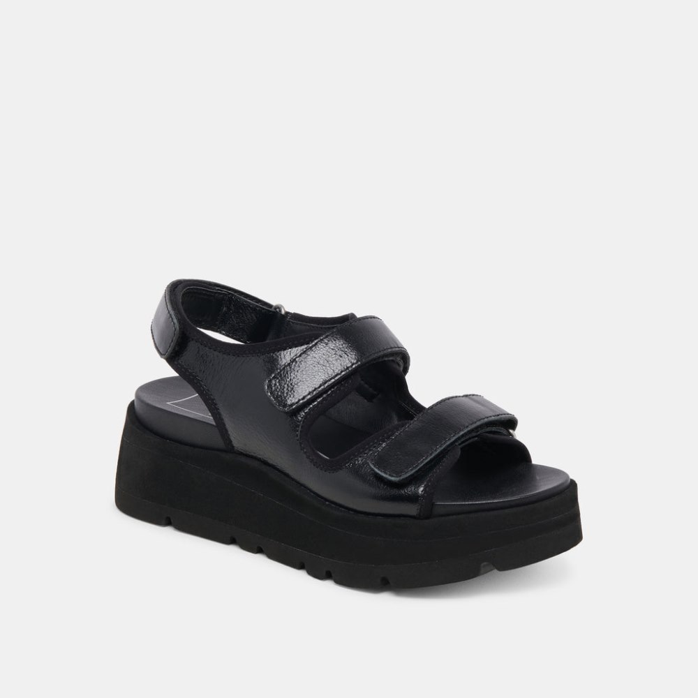 Dolce Vita Dubai Sandals Midnight Crinkle Patent