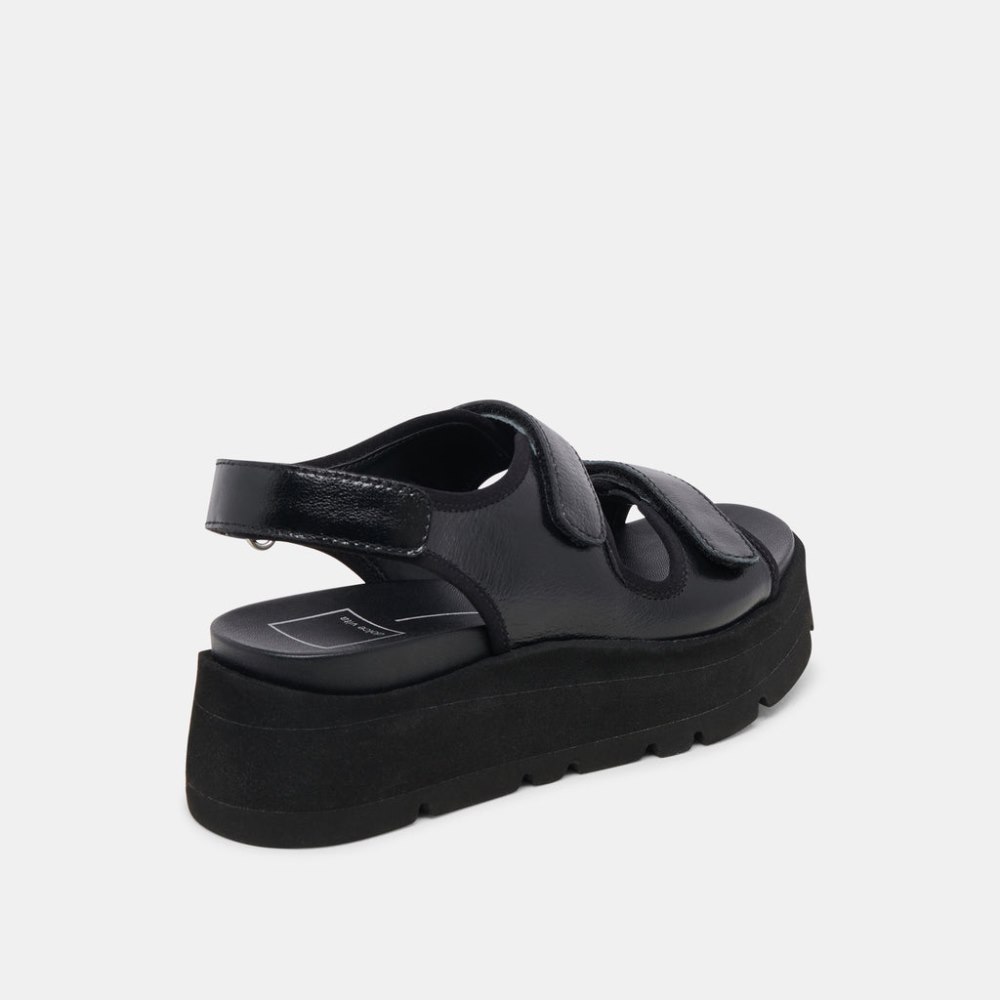 Dolce Vita Dubai Sandals Midnight Crinkle Patent