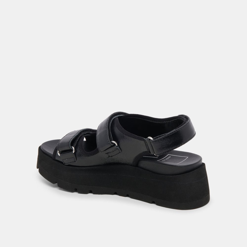 Dolce Vita Dubai Sandals Midnight Crinkle Patent