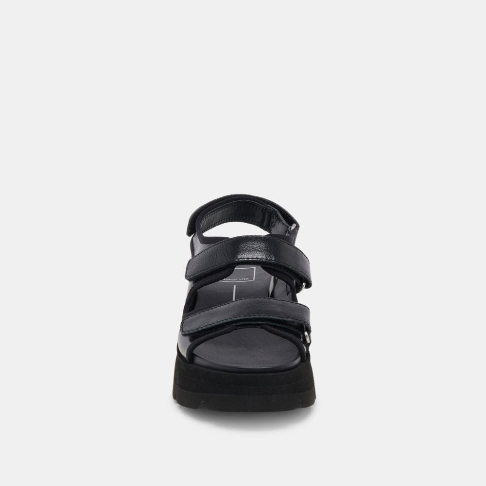 Dolce Vita Dubai Sandals Midnight Crinkle Patent