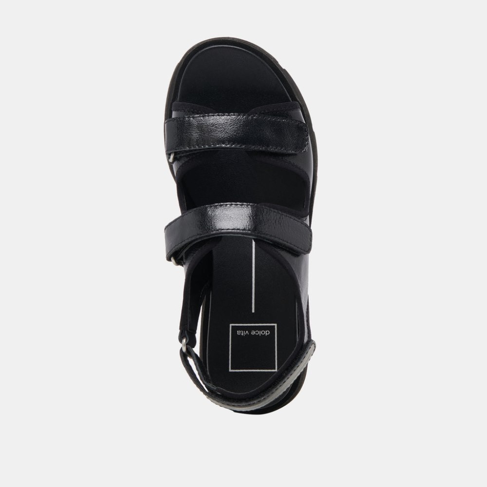 Dolce Vita Dubai Sandals Midnight Crinkle Patent