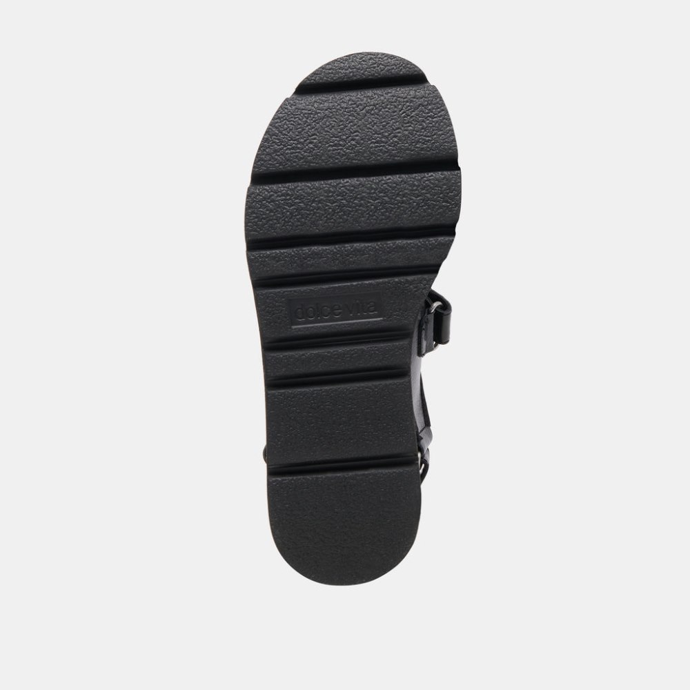 Dolce Vita Dubai Sandals Midnight Crinkle Patent