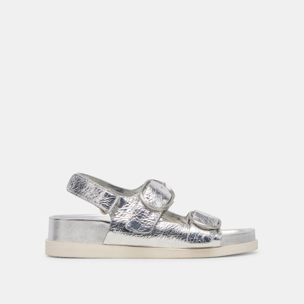 Dolce Vita Starla Sandals Silver Distressed Leather