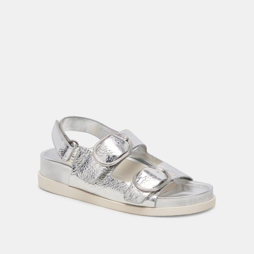 Dolce Vita Starla Sandals Silver Distressed Leather