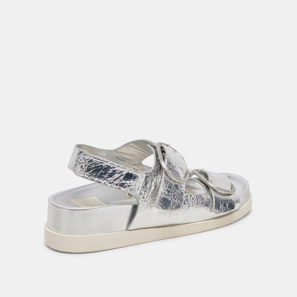 Dolce Vita Starla Sandals Silver Distressed Leather