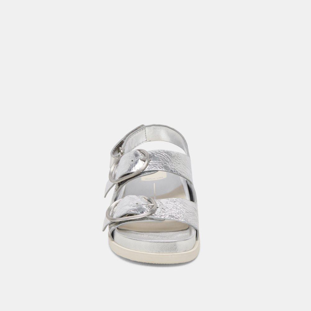 Dolce Vita Starla Sandals Silver Distressed Leather