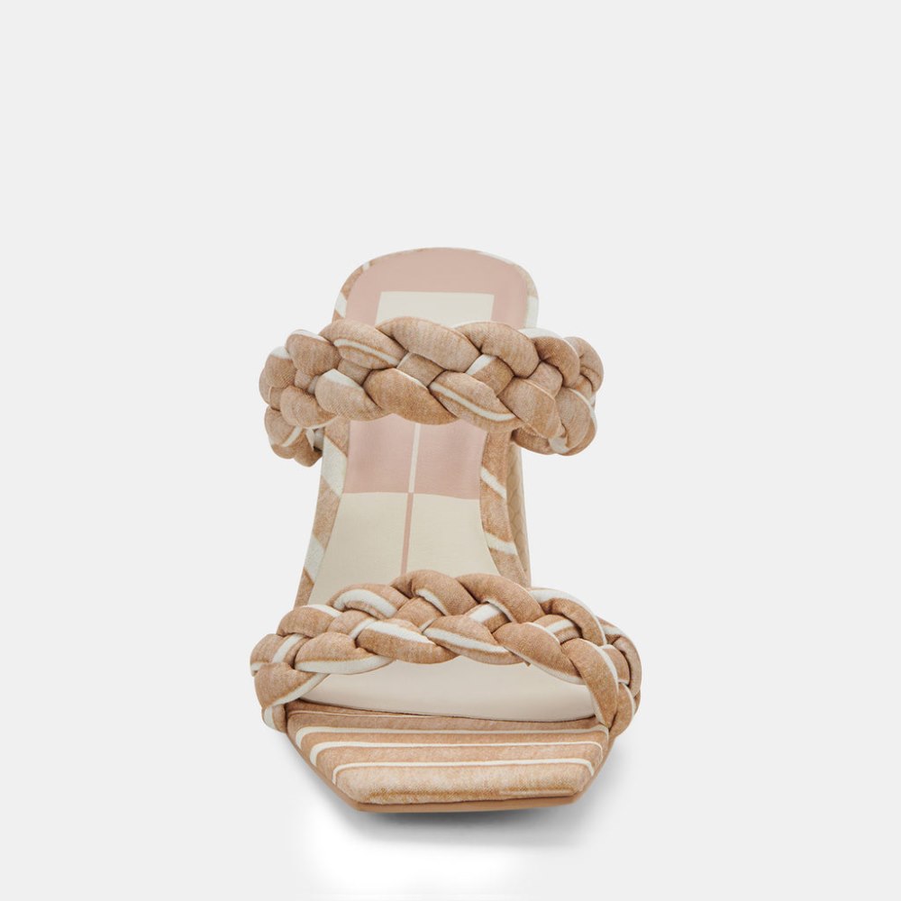 Dolce Vita Paily Heels White Stripe Fabric