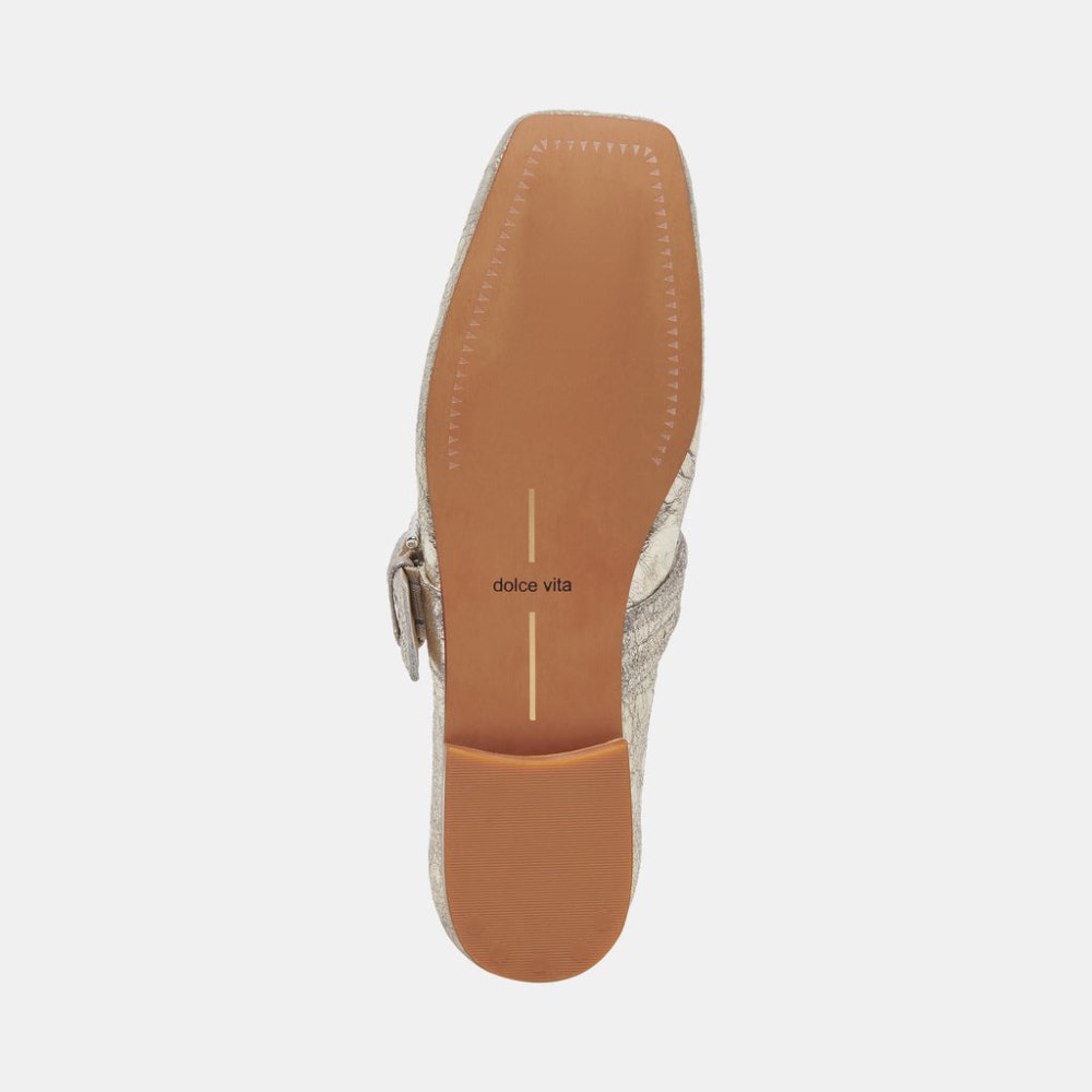 Dolce Vita Arora Ballet Flats Platinum Distressed Leather