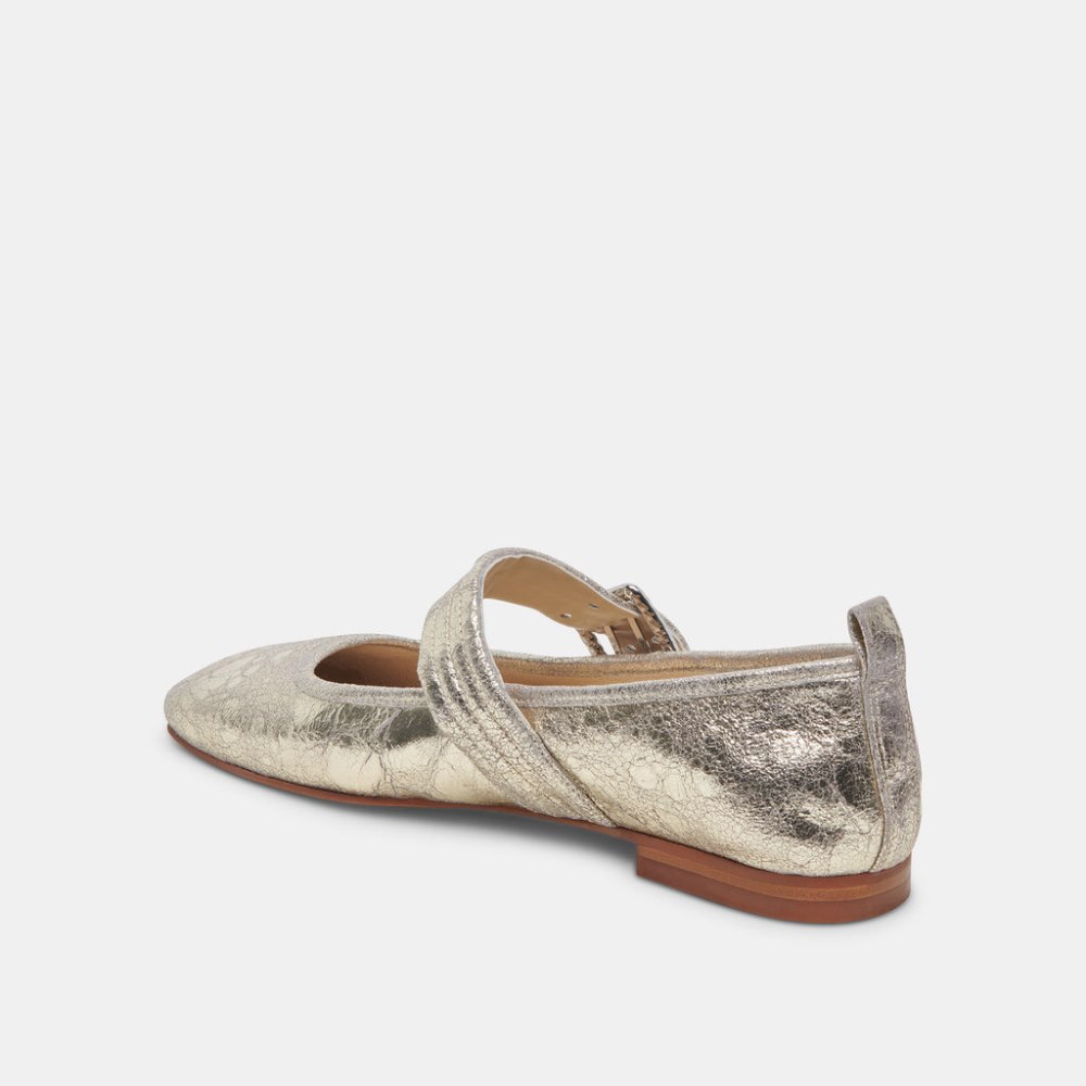 Dolce Vita Arora Ballet Flats Platinum Distressed Leather