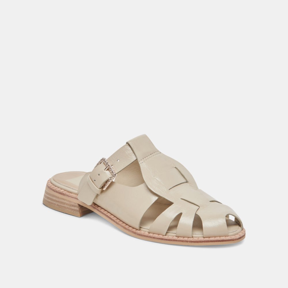 Dolce Vita Hippie Flats Sand Crinkle Patent