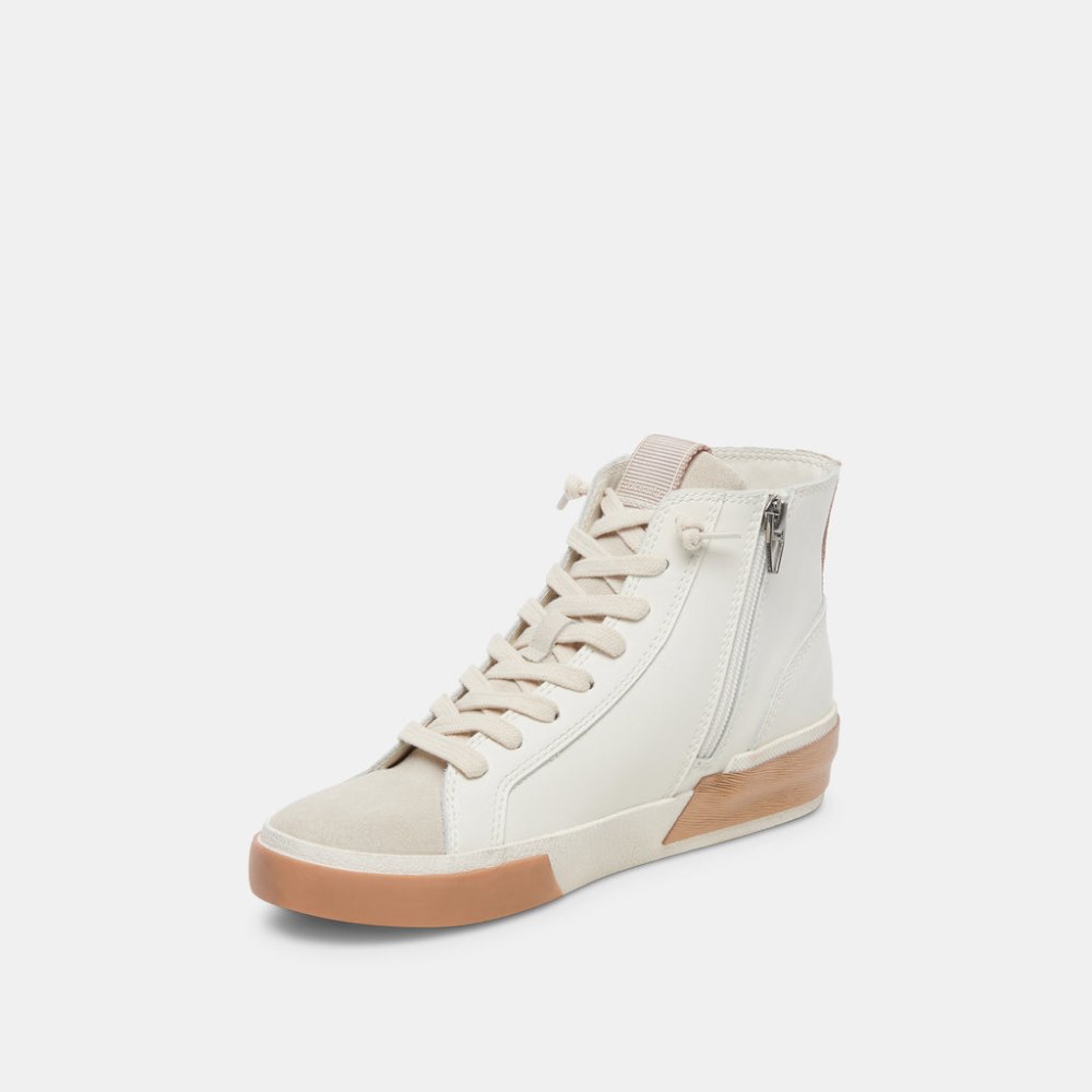 Dolce Vita Zohara Sneakers White Tan Leather