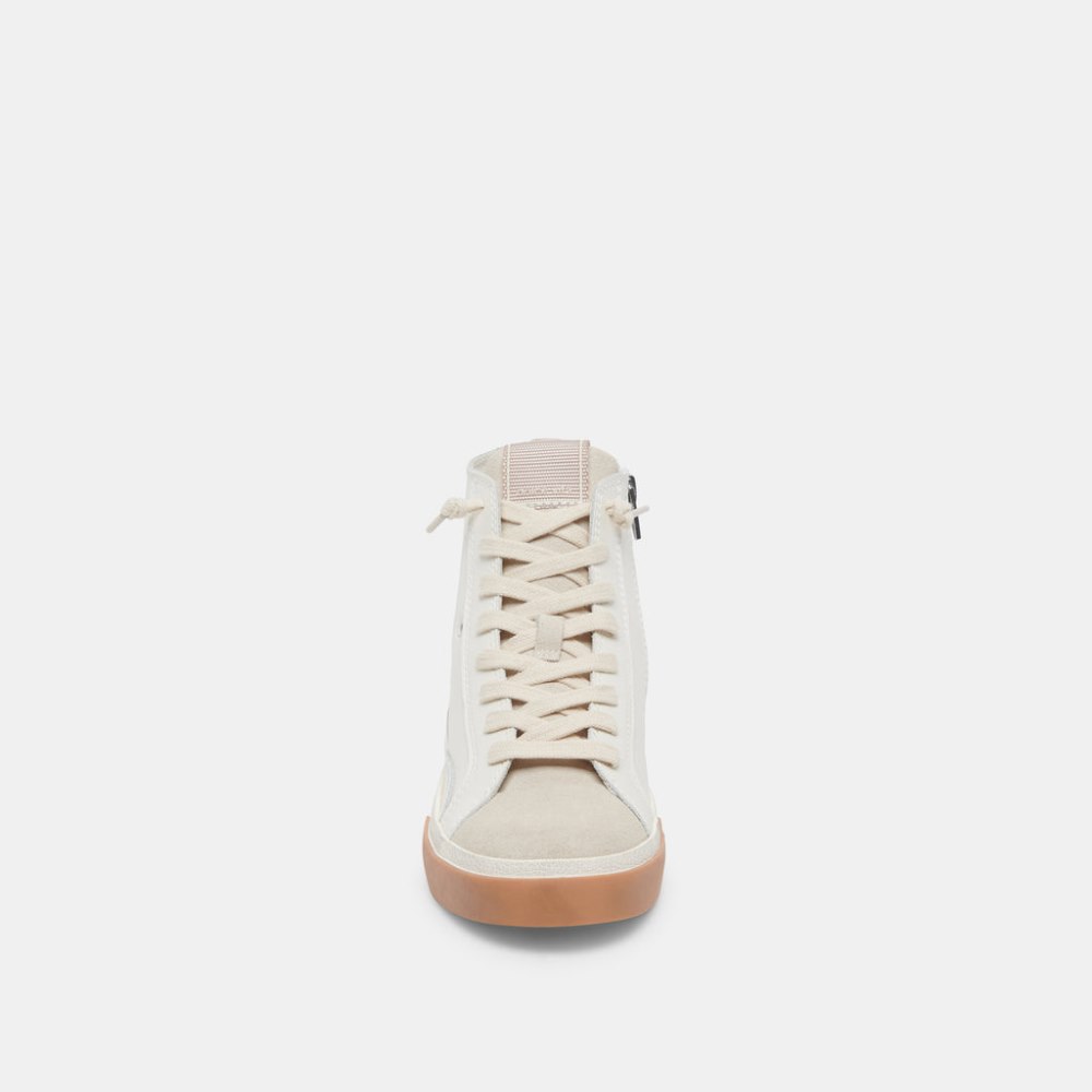 Dolce Vita Zohara Sneakers White Tan Leather