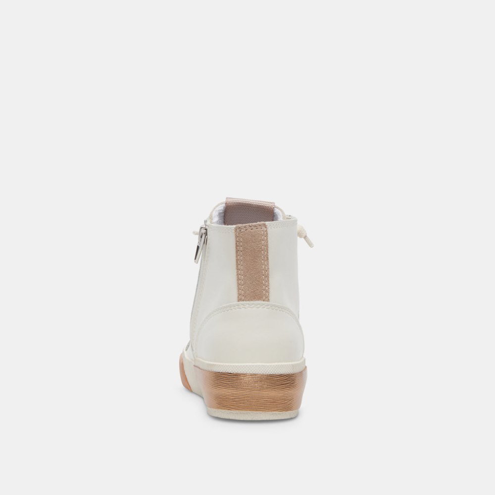 Dolce Vita Zohara Sneakers White Tan Leather