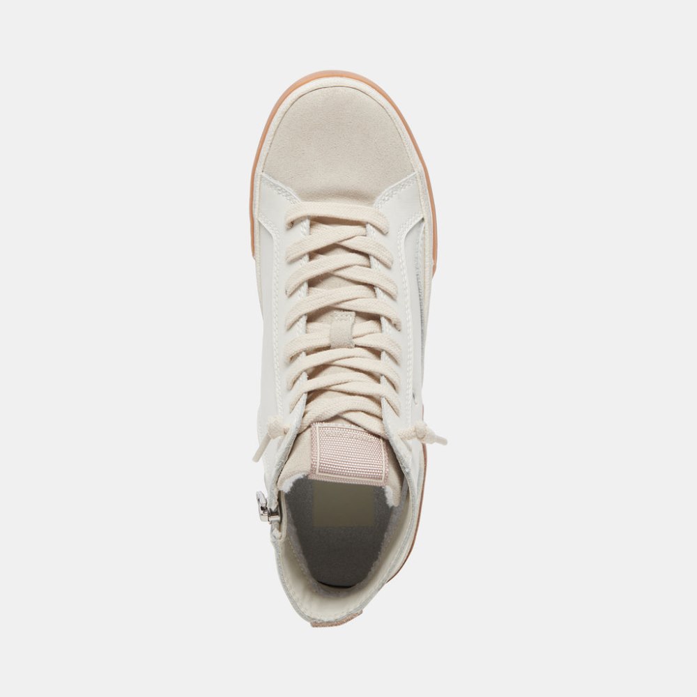 Dolce Vita Zohara Sneakers White Tan Leather