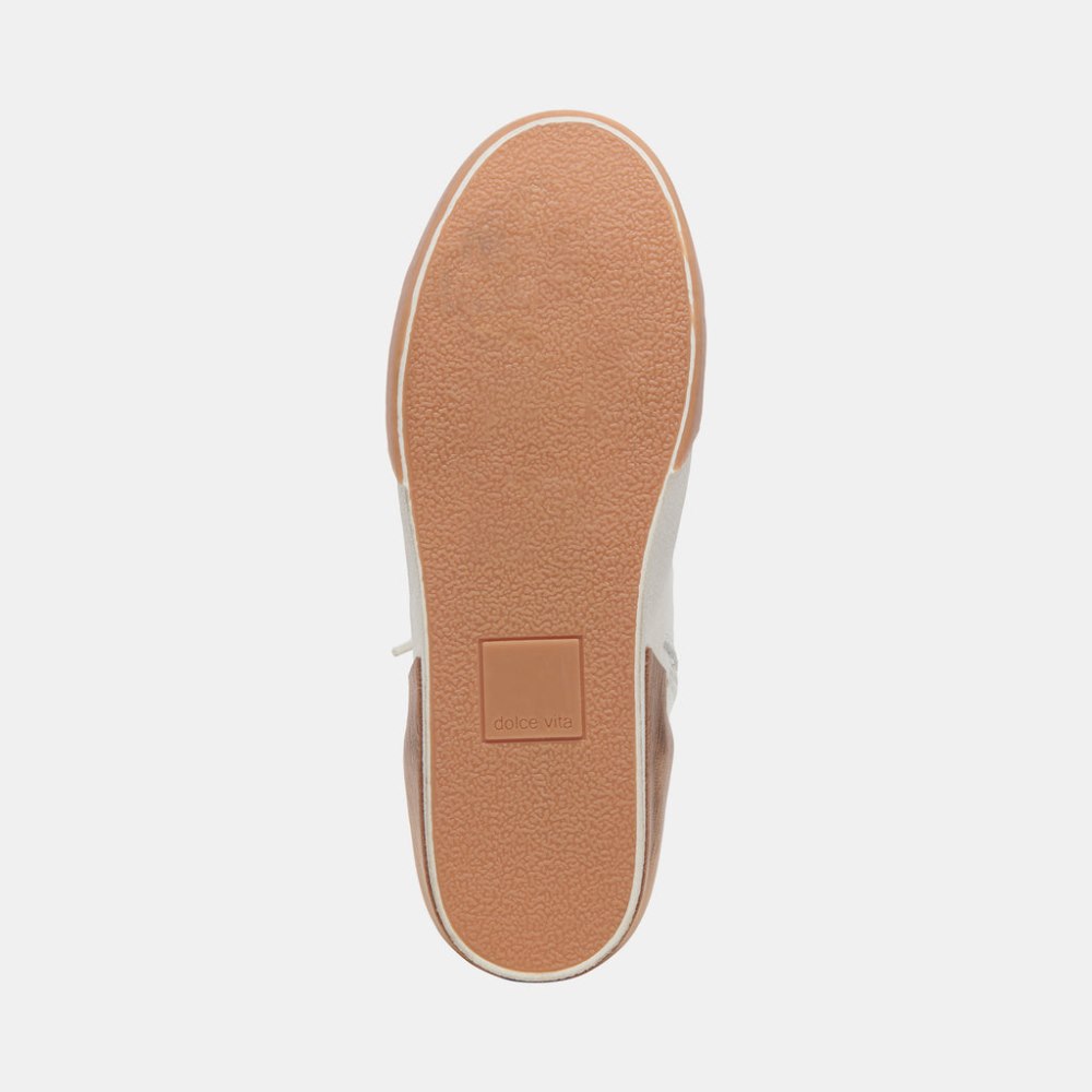 Dolce Vita Zohara Sneakers White Tan Leather