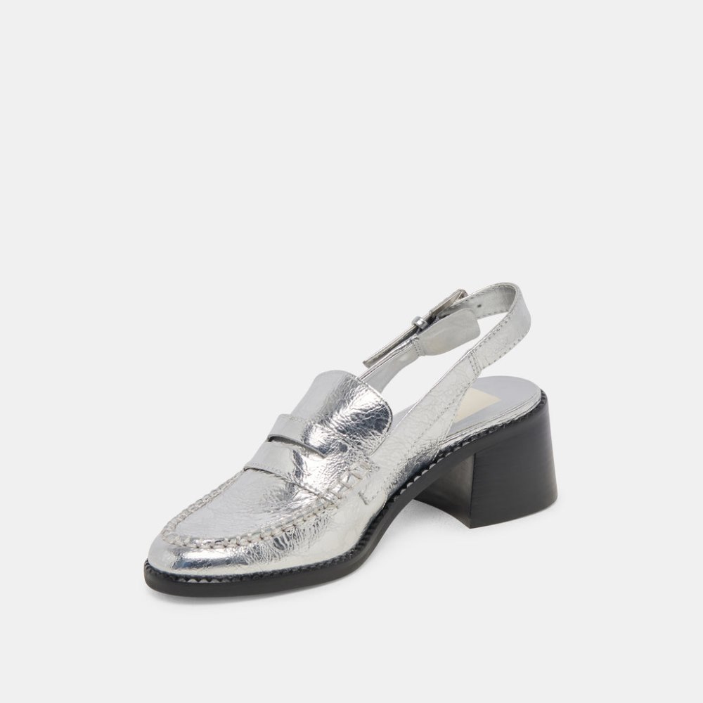 Dolce Vita Hardi Heels Silver Distressed Leather