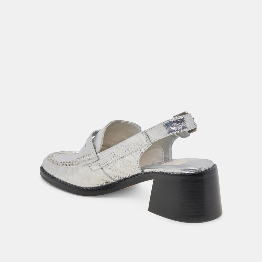 Dolce Vita Hardi Heels Silver Distressed Leather