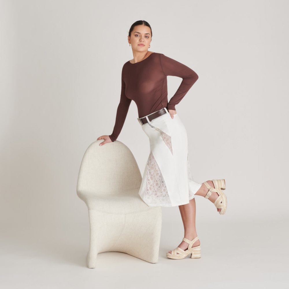 Dolce Vita Grayce Heels Natural Multi Woven