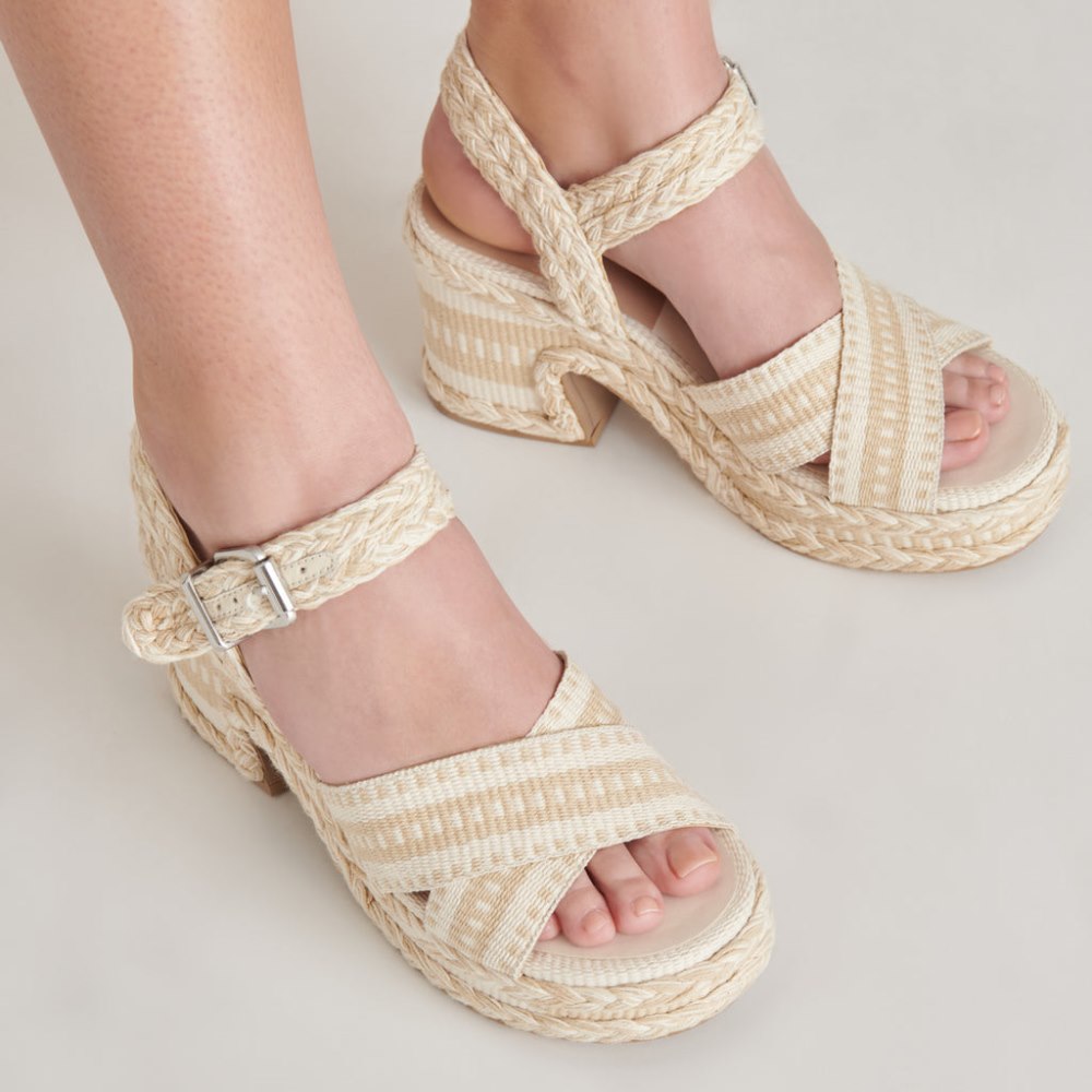 Dolce Vita Grayce Heels Natural Multi Woven