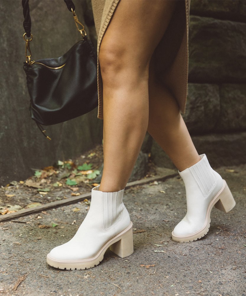 Dolce Vita Caster H2o Booties Ivory Leather