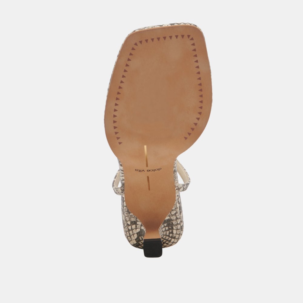 Dolce Vita Manji Heels Black White Embossed Snake