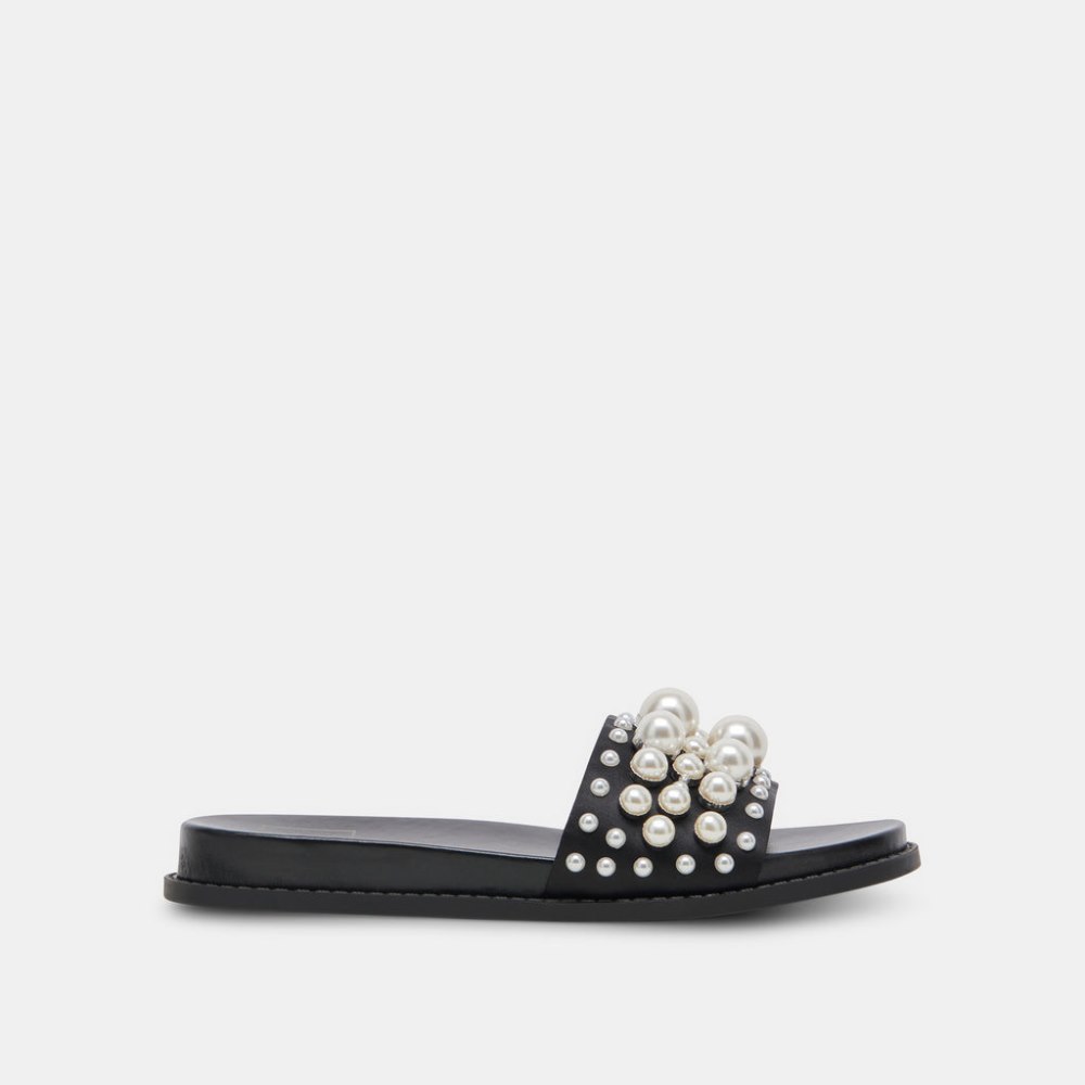 Dolce Vita Gabbi Pearl Sandals Black Pearls