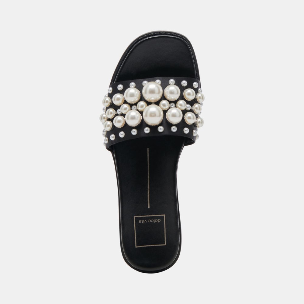 Dolce Vita Gabbi Pearl Sandals Black Pearls