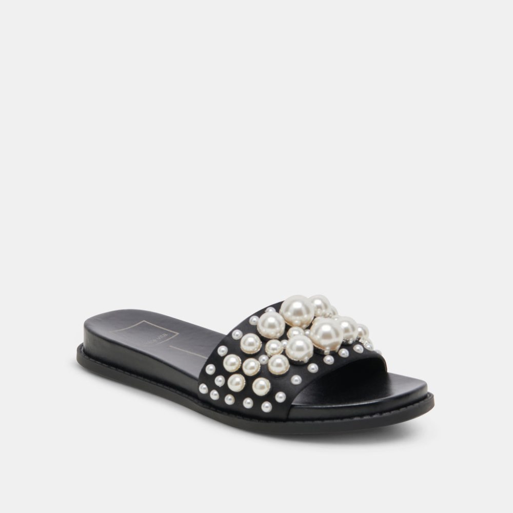 Dolce Vita Gabbi Pearl Sandals Black Pearls