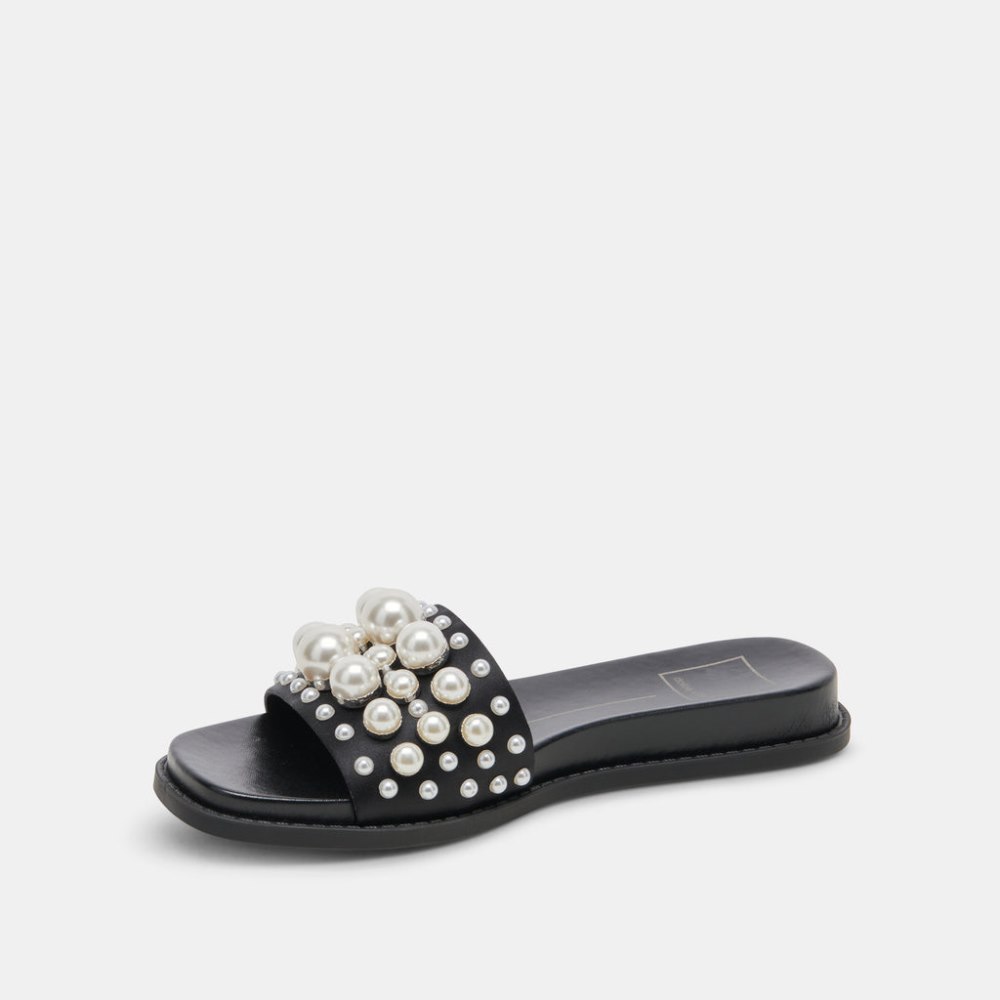 Dolce Vita Gabbi Pearl Sandals Black Pearls