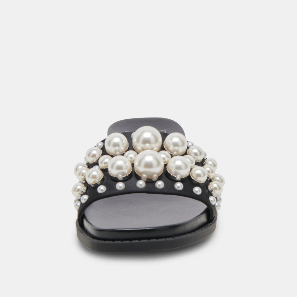 Dolce Vita Gabbi Pearl Sandals Black Pearls
