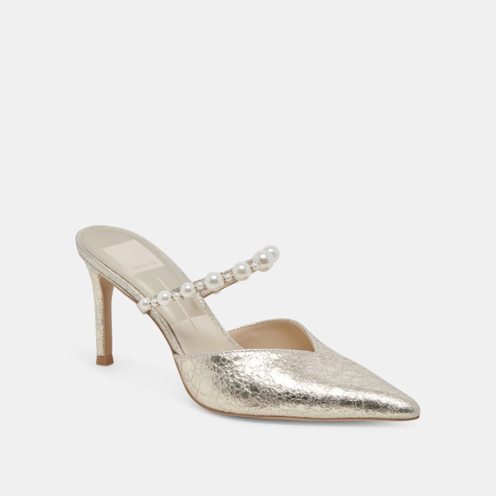 Dolce Vita Kanika Heels Vintage Gold Pearls