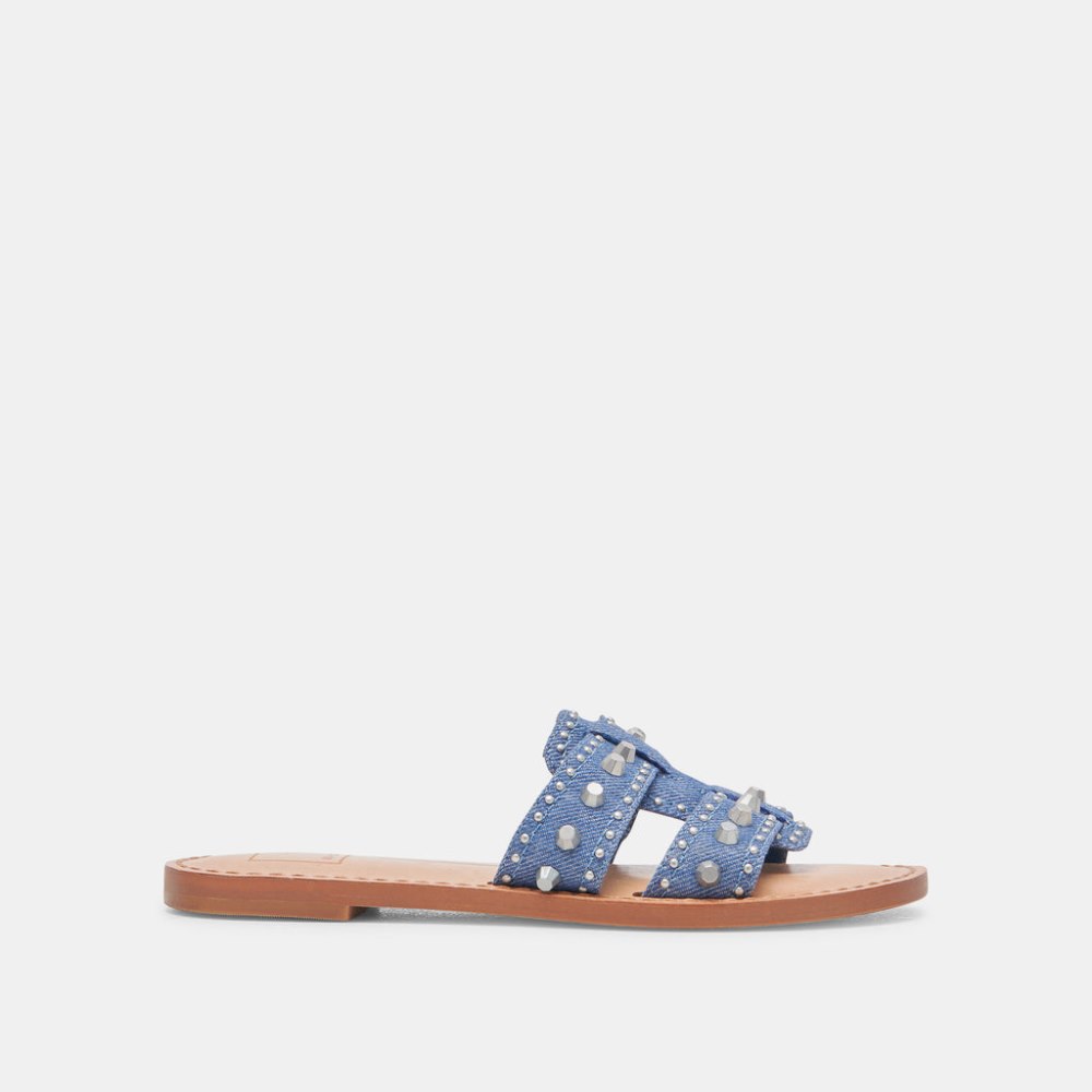 Dolce Vita Wesla Stud Sandals Blue Denim
