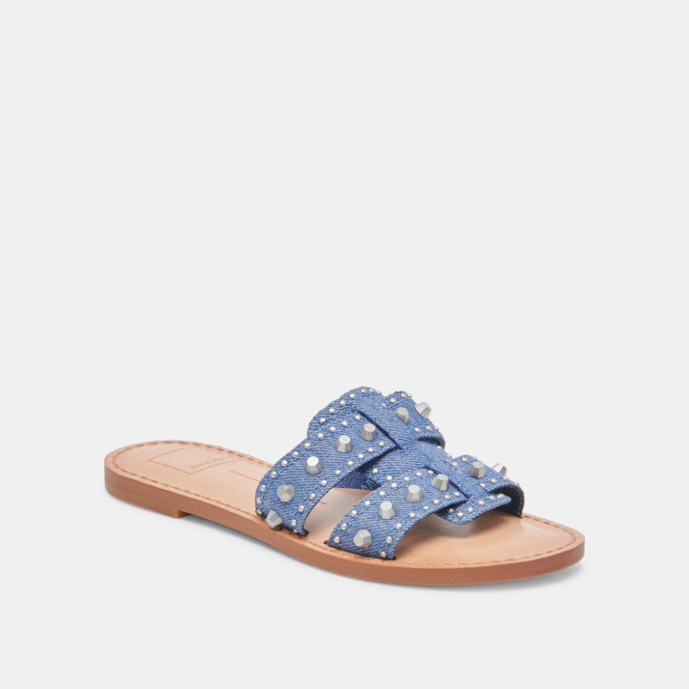 Dolce Vita Wesla Stud Sandals Blue Denim